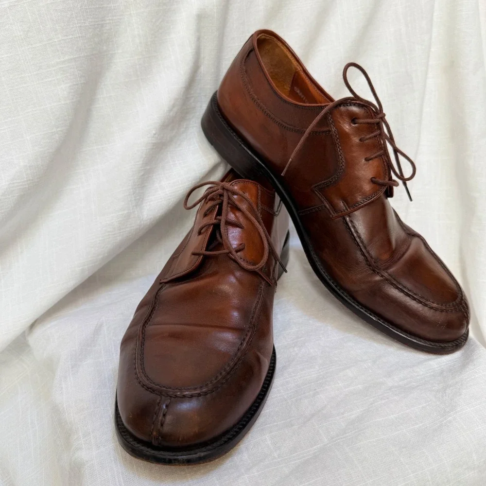 Sandro Moscoloni Split Toe Oxford 9.5 Brown Leather Dress Shoes SANTO-GLD-SY